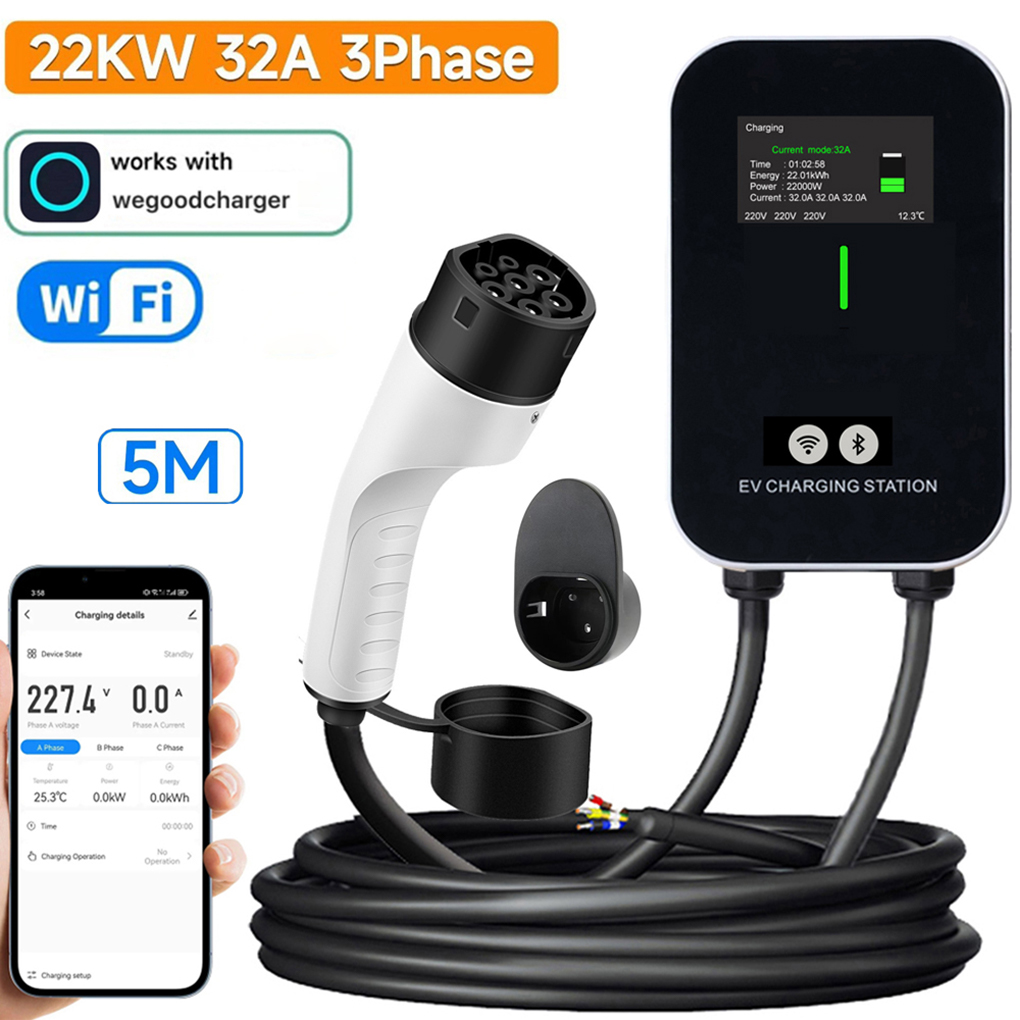 Ev Charger Type 2 22Kw 32A 3 Phase - TYPE-2 ウォールボックス EV 充電器 7KW 11KW